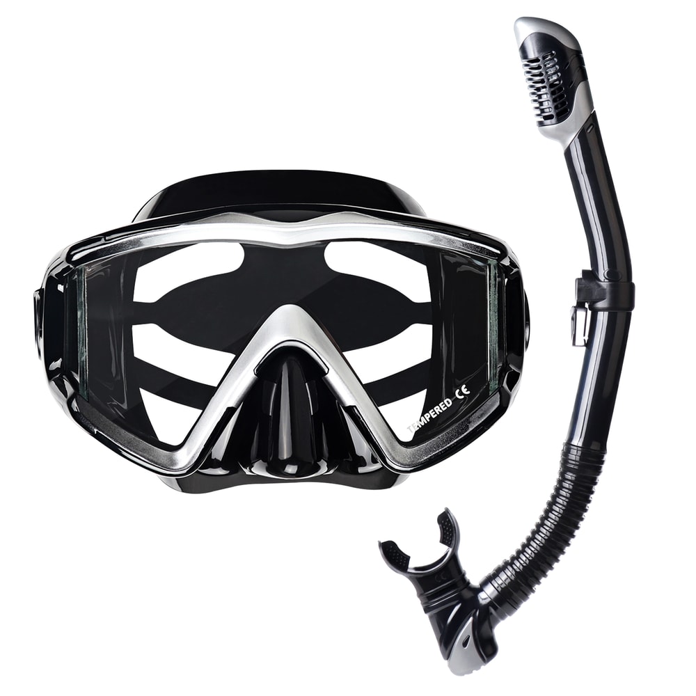 Anti Fog Snorkeling Mask Set With Dry Top Snorkel Leakproof Diving Gear 0