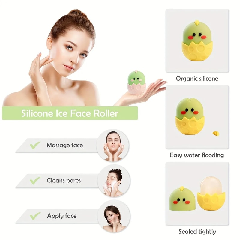 Ice Face Roller Silicone Mold For Puffiness Relief And Pore Tightening Skincare Tool 2