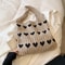 Heart Shape Knitted Tote Bag Handmade Woven Shoulder Crossbody Purse