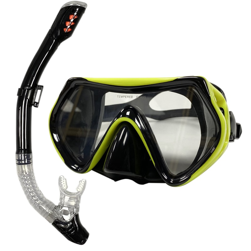 Professional Snorkeling Mask Set Anti Fog Diving Mask With Dry Snorkel Wide View 2