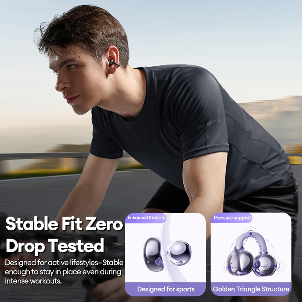 Wireless Bluetooth Ear Clip Headphones Noise Cancelling Sports Earbuds 3