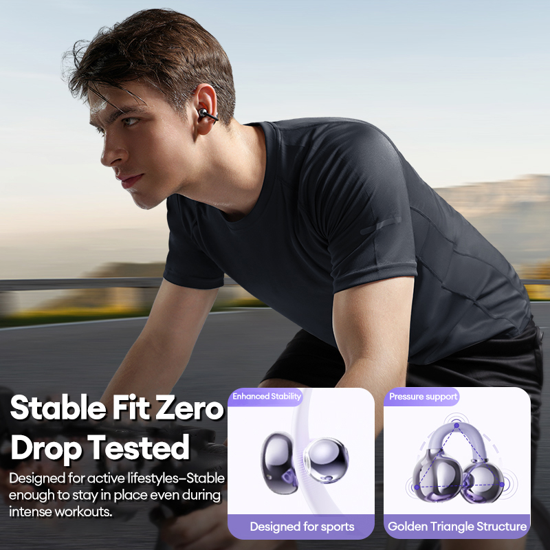 Wireless Bluetooth Ear Clip Headphones Noise Cancelling Sports Earbuds 3