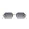 Rimless Designer Sunglasses with Diamond Cut Lens Frameless Metal UV Protection Shades