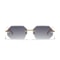 Rimless Designer Sunglasses with Diamond Cut Lens Frameless Metal UV Protection Shades
