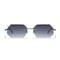 Rimless Designer Sunglasses with Diamond Cut Lens Frameless Metal UV Protection Shades
