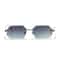 Rimless Designer Sunglasses with Diamond Cut Lens Frameless Metal UV Protection Shades