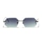 Rimless Designer Sunglasses with Diamond Cut Lens Frameless Metal UV Protection Shades