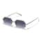 Rimless Designer Sunglasses with Diamond Cut Lens Frameless Metal UV Protection Shades