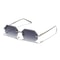 Rimless Designer Sunglasses with Diamond Cut Lens Frameless Metal UV Protection Shades