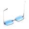 Rimless Designer Sunglasses with Diamond Cut Lens Frameless Metal UV Protection Shades