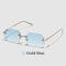Rimless Designer Sunglasses with Diamond Cut Lens Frameless Metal UV Protection Shades