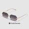 Rimless Designer Sunglasses with Diamond Cut Lens Frameless Metal UV Protection Shades