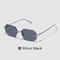 Rimless Designer Sunglasses with Diamond Cut Lens Frameless Metal UV Protection Shades