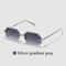 Rimless Designer Sunglasses with Diamond Cut Lens Frameless Metal UV Protection Shades