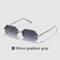 Rimless Designer Sunglasses with Diamond Cut Lens Frameless Metal UV Protection Shades