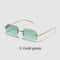 Rimless Designer Sunglasses with Diamond Cut Lens Frameless Metal UV Protection Shades