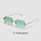 Rimless Designer Sunglasses with Diamond Cut Lens Frameless Metal UV Protection Shades