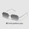 Rimless Designer Sunglasses with Diamond Cut Lens Frameless Metal UV Protection Shades