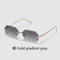 Rimless Designer Sunglasses with Diamond Cut Lens Frameless Metal UV Protection Shades