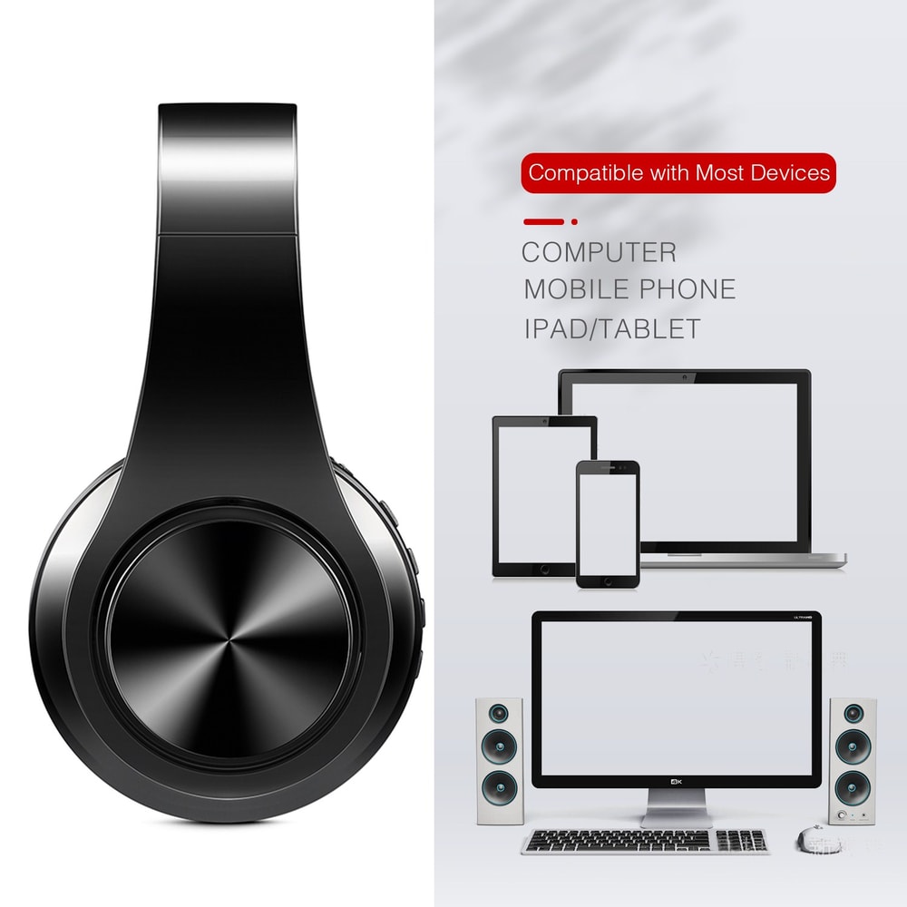 Wireless Bluetooth Headphones with FM Radio SD Card Support and 20 Hour Battery