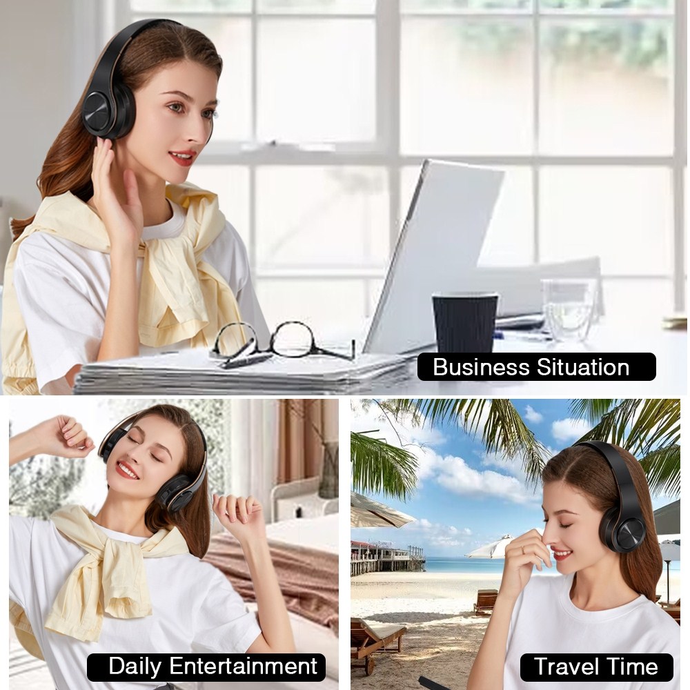 Wireless Bluetooth Headphones with FM Radio SD Card Support and 20 Hour Battery