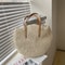 Summer Round Straw Bag Handmade Rattan Beach Tote Large Capacity Shoulder Bag