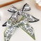 Floral Silk Hair Scarf Ribbon Korean Style Satin Hairband For Women 0