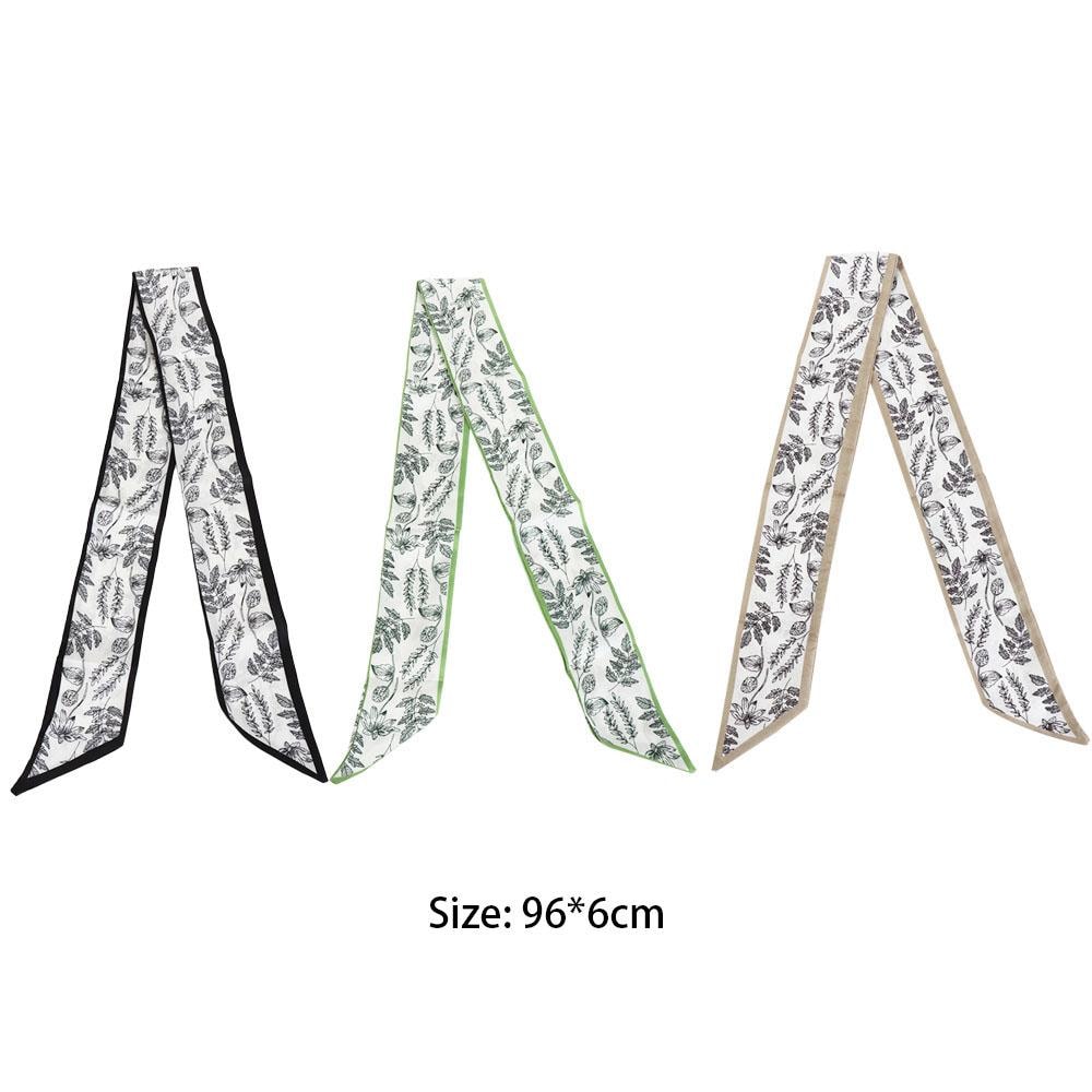 Floral Silk Hair Scarf Ribbon Korean Style Satin Hairband For Women 4