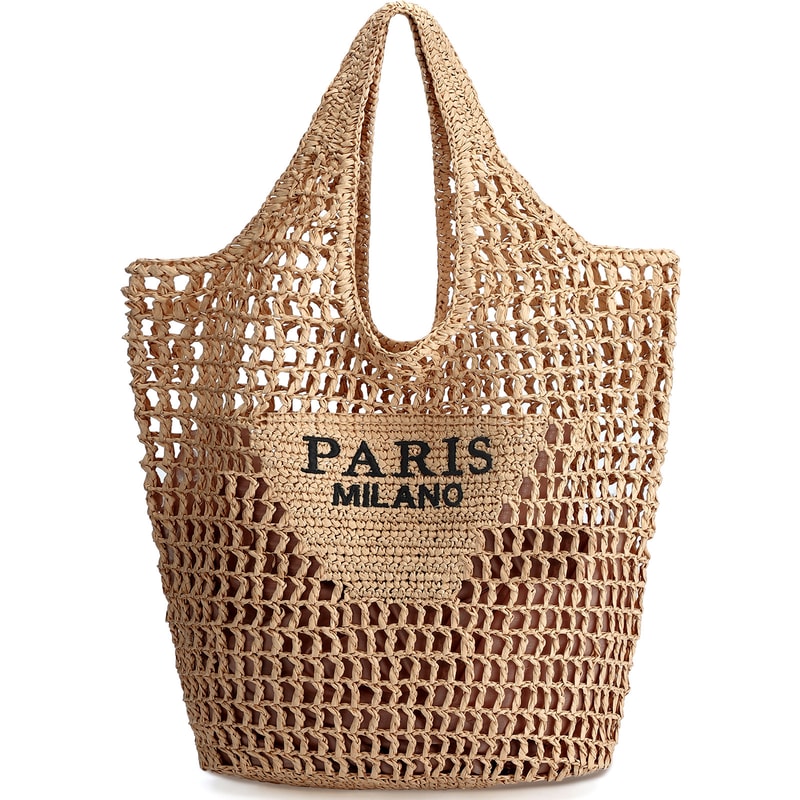 Handmade Straw Beach Bag Large Capacity Woven Summer Tote For Women 5