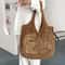 Boho Crochet Beach Tote Bag Lightweight Straw Shoulder Handbag for Summer
