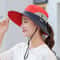 Womens Wide Brim Sun Hat With Ponytail Hole Breathable Waterproof Summer Beach Hat 0