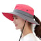 Womens Wide Brim Sun Hat With Ponytail Hole Breathable Waterproof Summer Beach Hat 9