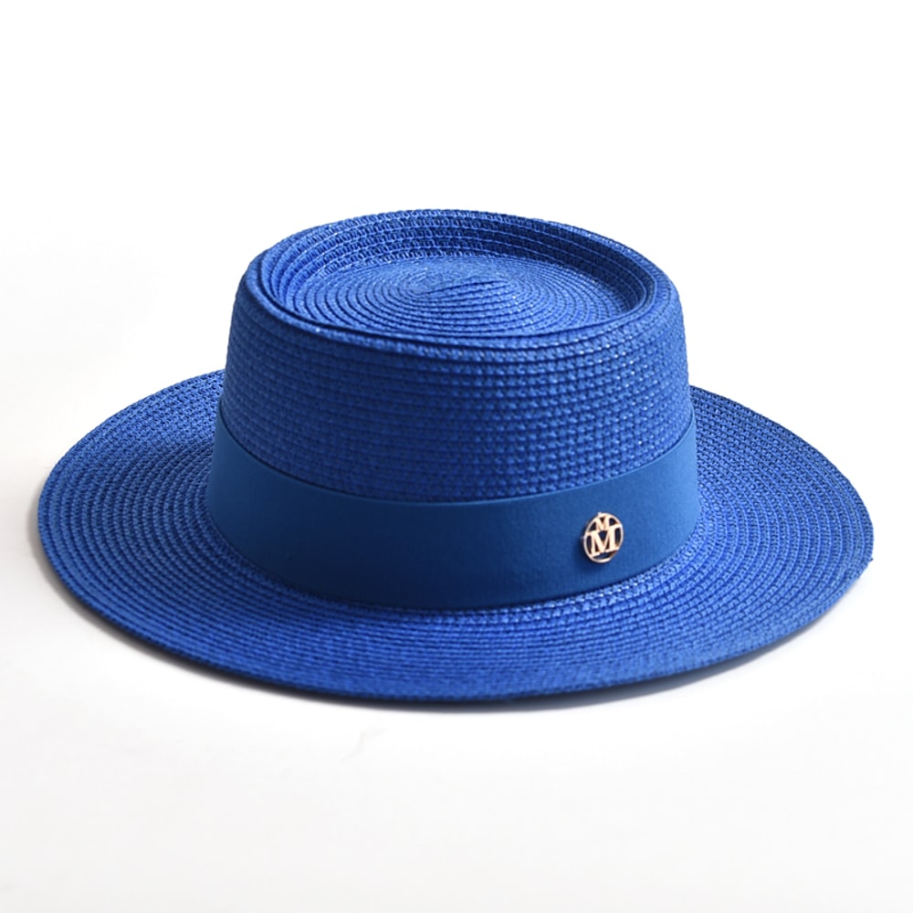 Wide Brim Straw Sun Hat For Women Beach Travel Ribbon Summer Hat 6