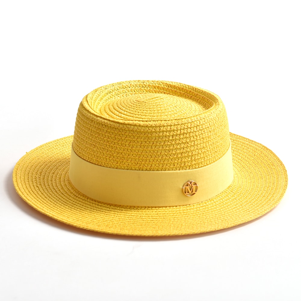 Wide Brim Straw Sun Hat For Women Beach Travel Ribbon Summer Hat 7