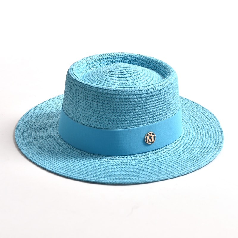 Wide Brim Straw Sun Hat For Women Beach Travel Ribbon Summer Hat 9