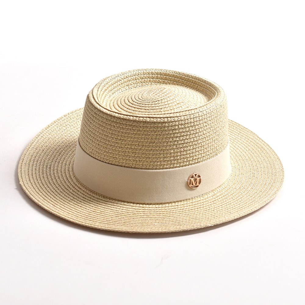 Wide Brim Straw Sun Hat For Women Beach Travel Ribbon Summer Hat 14