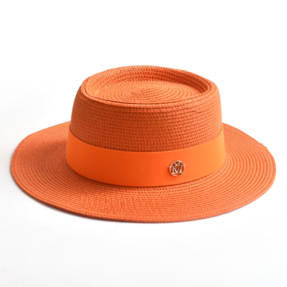 Wide Brim Straw Sun Hat For Women Beach Travel Ribbon Summer Hat 16