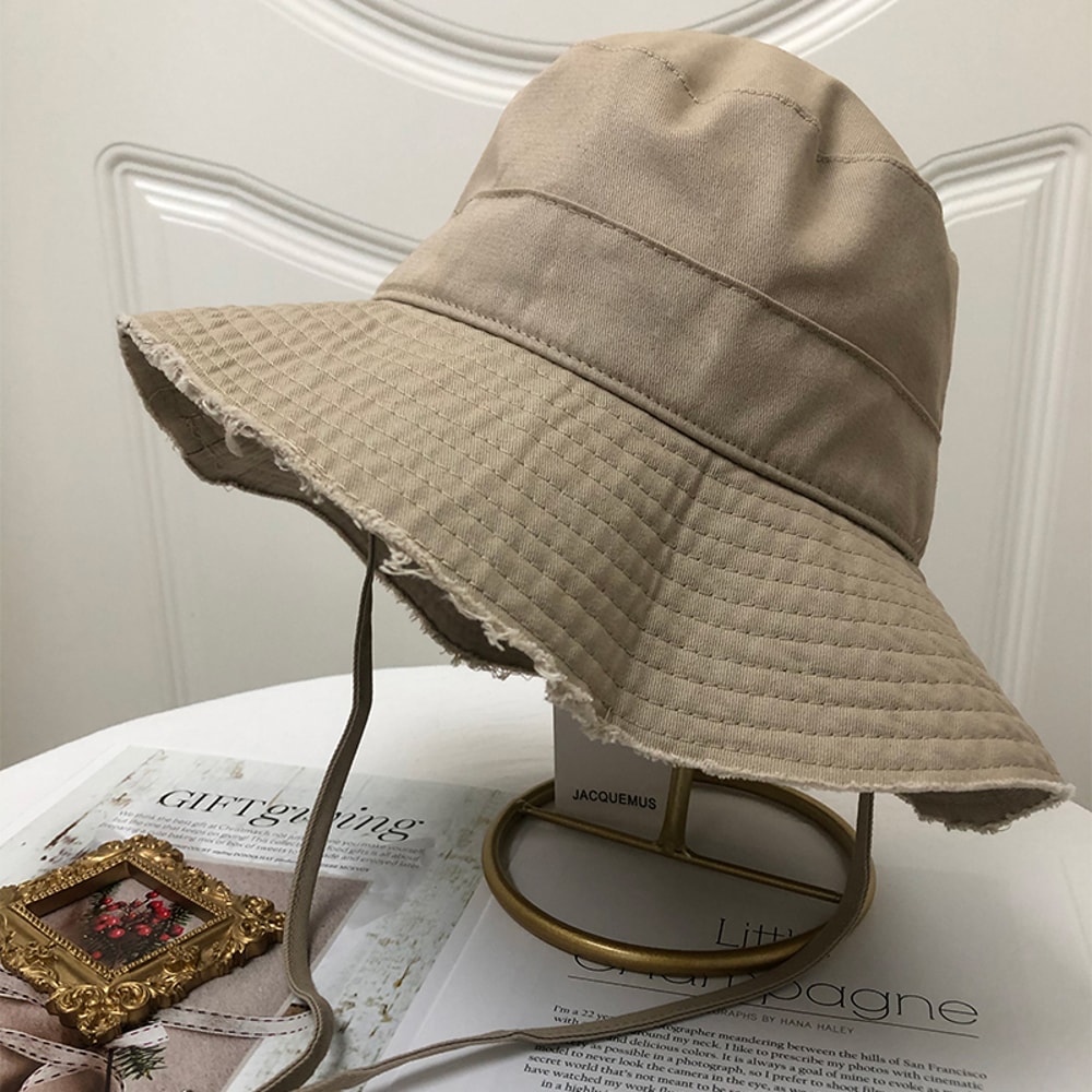 Fluffy Bucket Hat Women Summer Sun Hat Soft Beach Travel Fisherman Hat 2