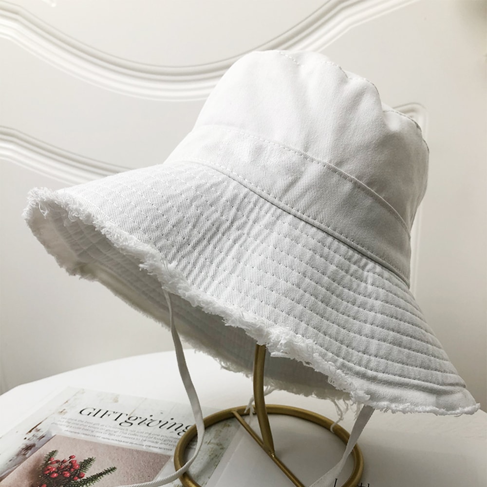 Fluffy Bucket Hat Women Summer Sun Hat Soft Beach Travel Fisherman Hat 4