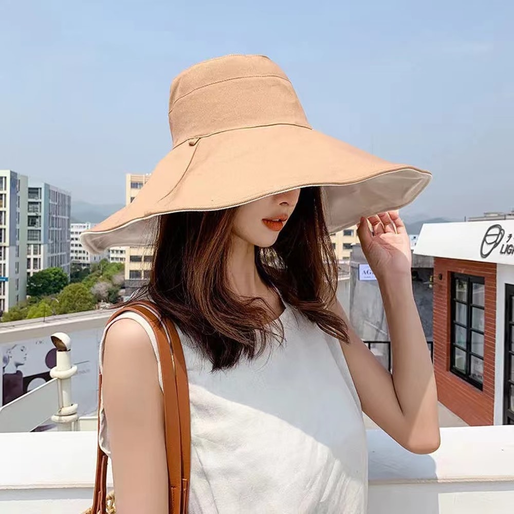 Reversible Wide Brim Sun Hat Lightweight Summer Beach UV Protection Hat