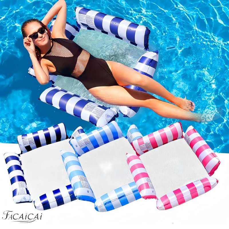 Inflatable Pool Hammock Recliner Float Adult Water Lounge Chair For Pool And Beach 0