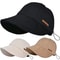 Foldable Wide Brim Sun Hat with UV Protection Adjustable Cotton Beach Hat for Women