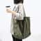 Large Capacity Canvas Tote Bag Reusable Shoulder Bag For Women Everyday Shopping 2