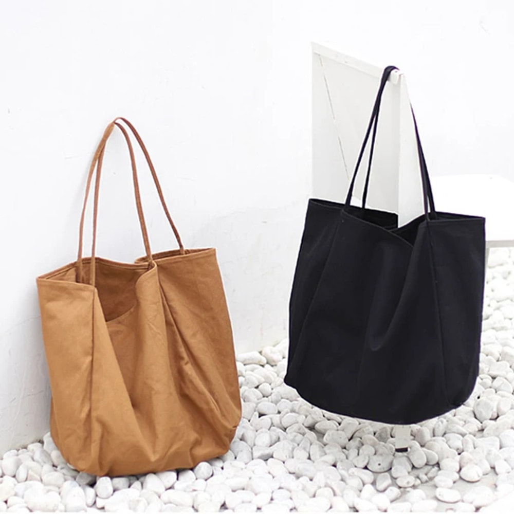 Large Capacity Canvas Tote Bag Reusable Shoulder Bag For Women Everyday Shopping 3