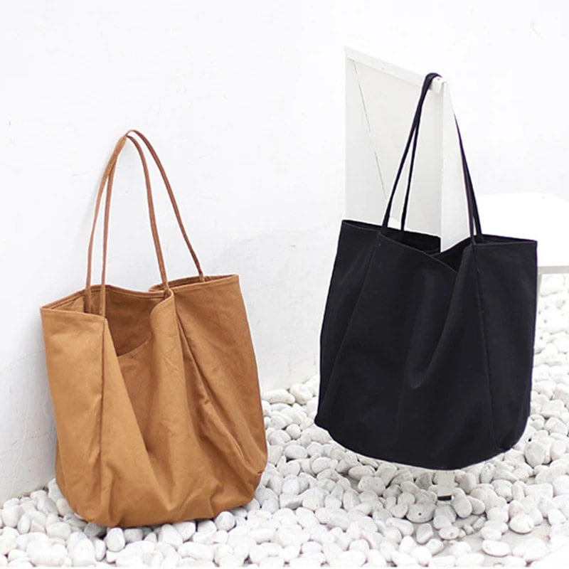 Large Capacity Canvas Tote Bag Reusable Shoulder Bag For Women Everyday Shopping 3