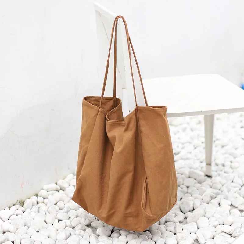 Large Capacity Canvas Tote Bag Reusable Shoulder Bag For Women Everyday Shopping 5