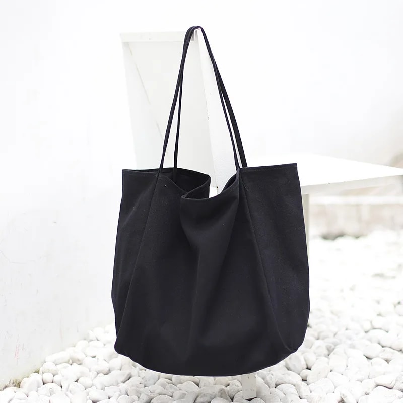 Large Capacity Canvas Tote Bag Reusable Shoulder Bag For Women Everyday Shopping 8