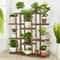 Multi Tier Wooden Plant Stand Indoor Outdoor Natural Pine Plant Shelf Rack 0