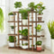 Multi Tier Wooden Plant Stand Indoor Outdoor Natural Pine Plant Shelf Rack 0