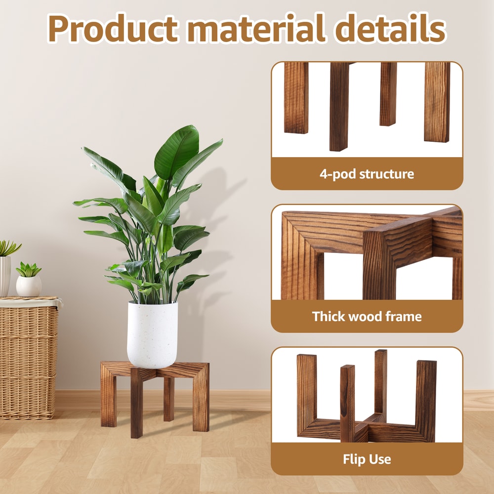 Modern Wooden Plant Stand Indoor Minimalist Flower Pot Holder For Home Decor 1